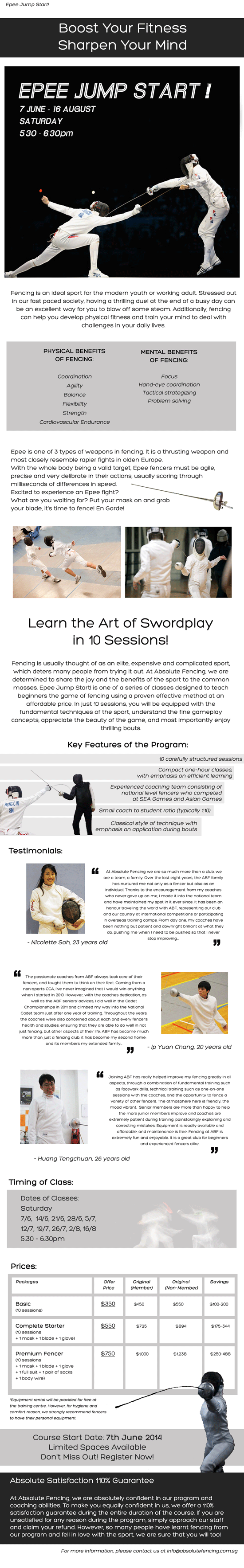 epee jump start